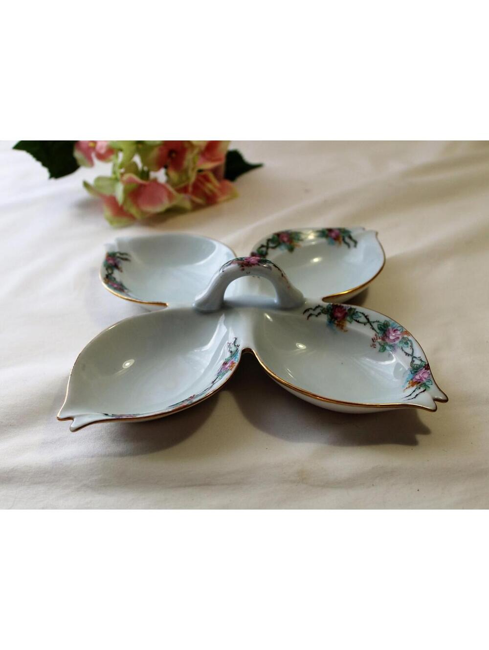 Hand Painted Porcelain Divided Vanity Tray, Signed & Dated 1954 D. Ferrero - Picture 3 of 7